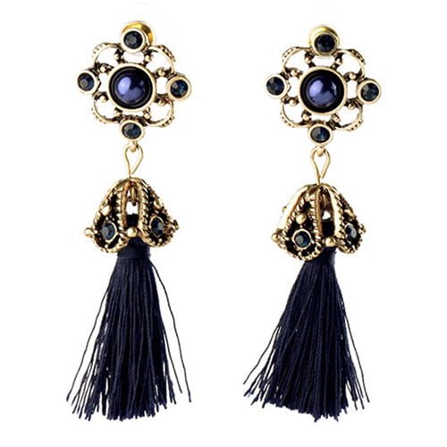 Details about   Vintage Rhinestone Costume Stud Dangle Earrings Vintage Prom Earrings 1.5” X 1” 
